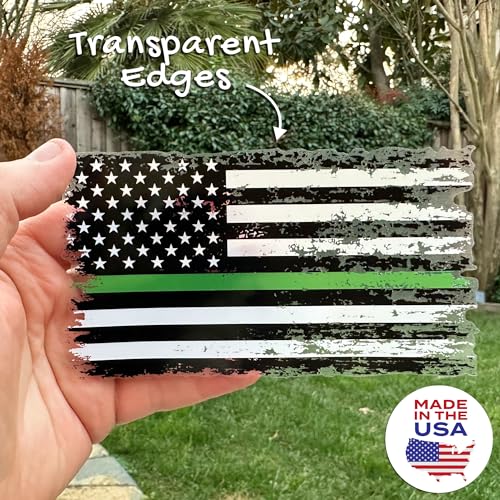 Stickios Tattered American Flag Thin Green Line Army Decal - Made in USA by Stickios - Used condition - Image 7