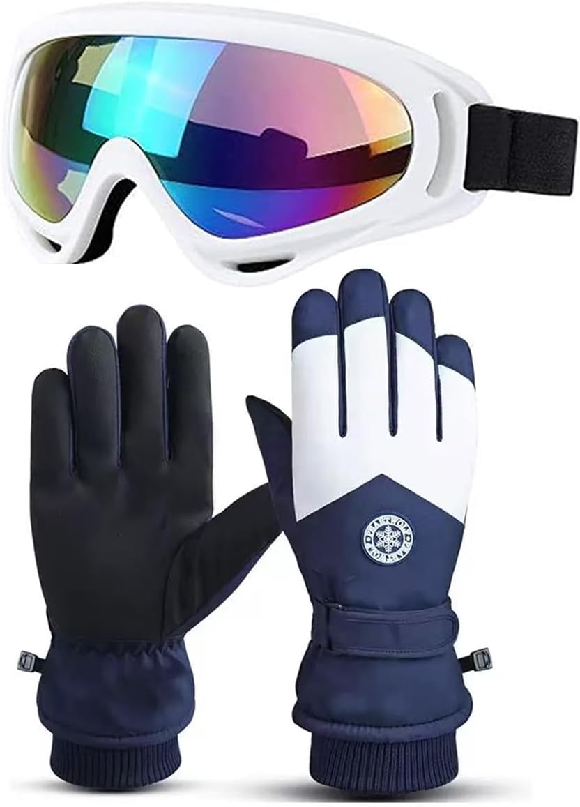 Amazon | [次世代製作所] 2点セット スキー手袋 ゴーグル セット 防寒