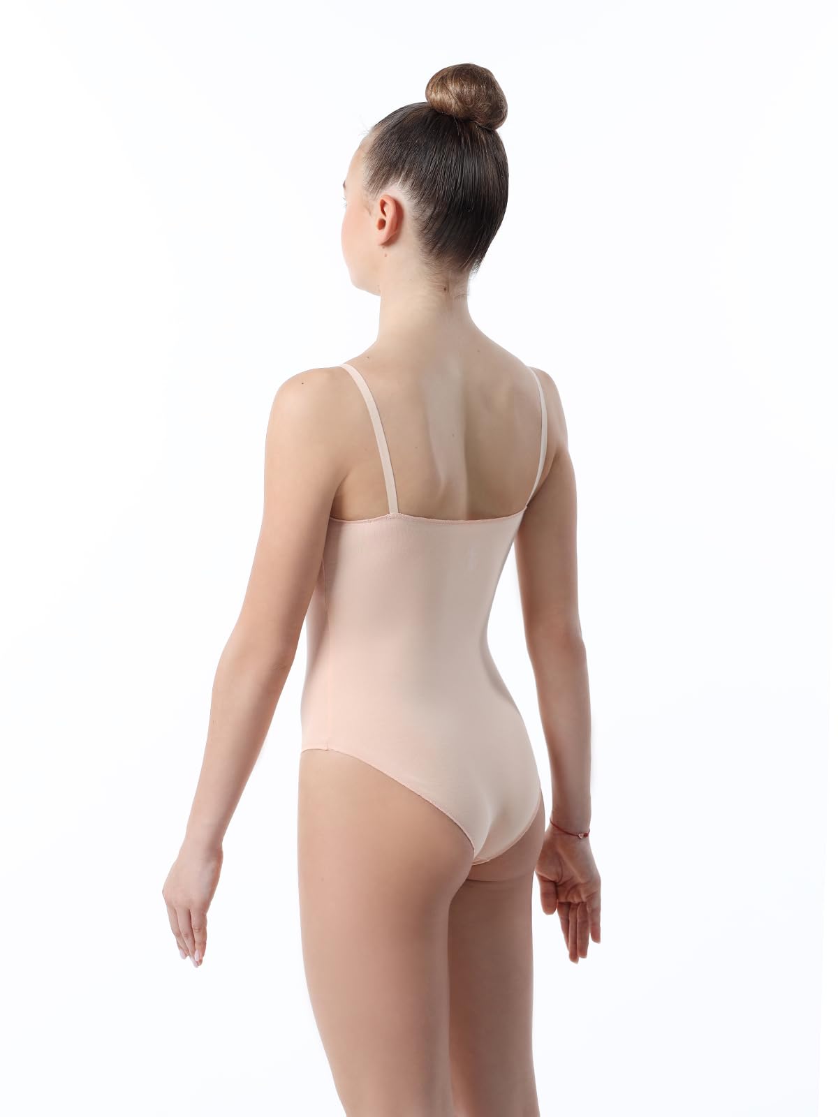 DRUNA Body Bajo sin Mangas de Algodón para Danza y Ballet, Beige