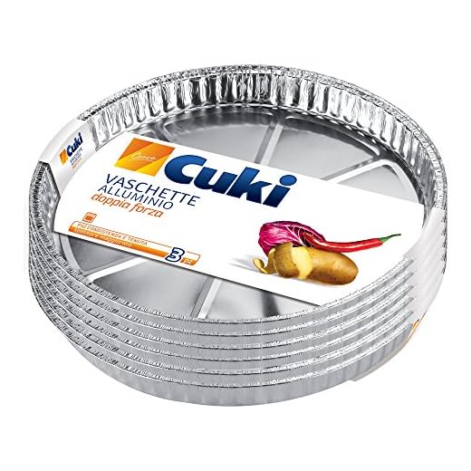 Cuki Vaschette Alluminio - Doppia Forza - per pizza - tonde [T77G] - 18 vaschette (Multipack)