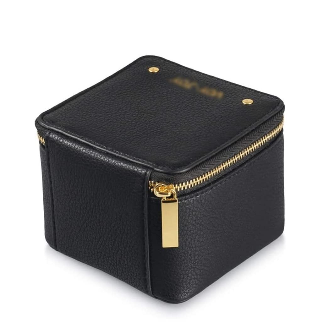 Nowoczesna Travel Jewelry Organizer Kwadratowy Mały Futerał Do Przechowywania Biżuterii Ze Skóry PU Z Zamkiem Błyskawicznym Przenośny Naszyjnika Wisiorek Pierścień Ozdoba(A)