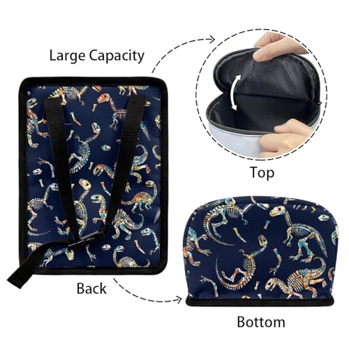 Image of Dinosaur Print Car Accessories Back Seat Multipurpose Cars Trash Can with Lid, Leak Proof Waterproof Hanging Car Garbage Can for Road Trip Travel