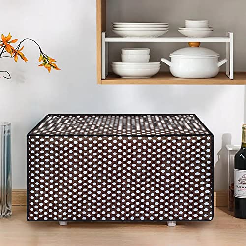Glassiano Polka White and Black Printed Microwave Oven Cover for LG 32 Litre Convection Microwave Oven MC3286BRUM, Black