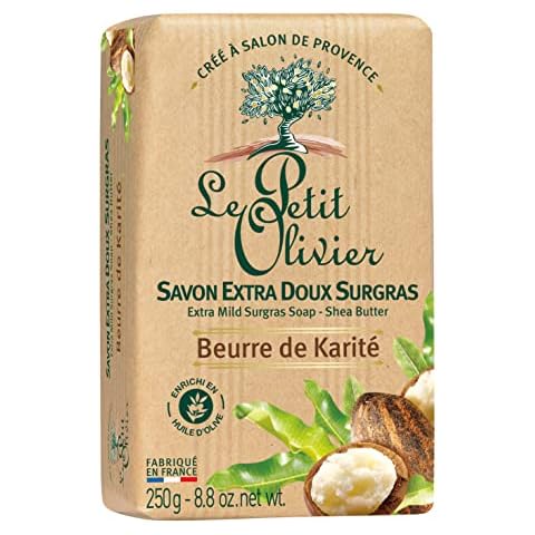 Le Petit Olivier Extra Mild Surgras Soap - Shea Butter - Gently Cleanses Skin - Delicately Perfumed - Moisturizing And Softening - Vegetable-Based - Eco-Friendly Packaging - Paraben Free - 8.8 Oz Cover