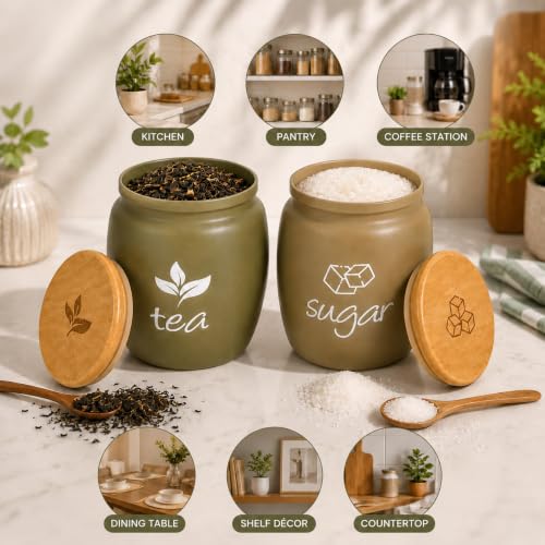 Image of Premium 3in1 Combo 1.8L Stainless Steel Electric Kettle with 360 Swivel Base & Light Indicator, with 2 Airtight Glass Tea, & Sugar Storage Jars, 550ml Each,Ideal for Home and Gifting