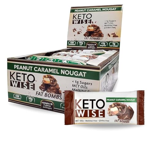 Keto Wise Fat Bombs Peanut Caramel Nougat Keto Friendly 16 Count