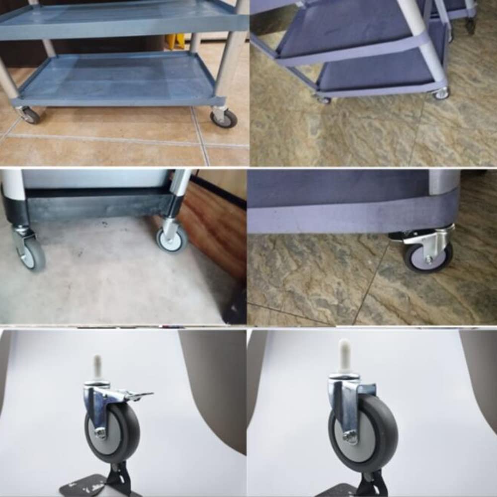 FREAZE Lenkrolle Mit Hülse, Verriegelnde Rollen Für Servierwagen Universalräder Für Küchenwagen Ersatzrollen Für Möbel-Robust Langlebig 4 Stück (Color : 2swivel+2with Brake, Size : 69mm)