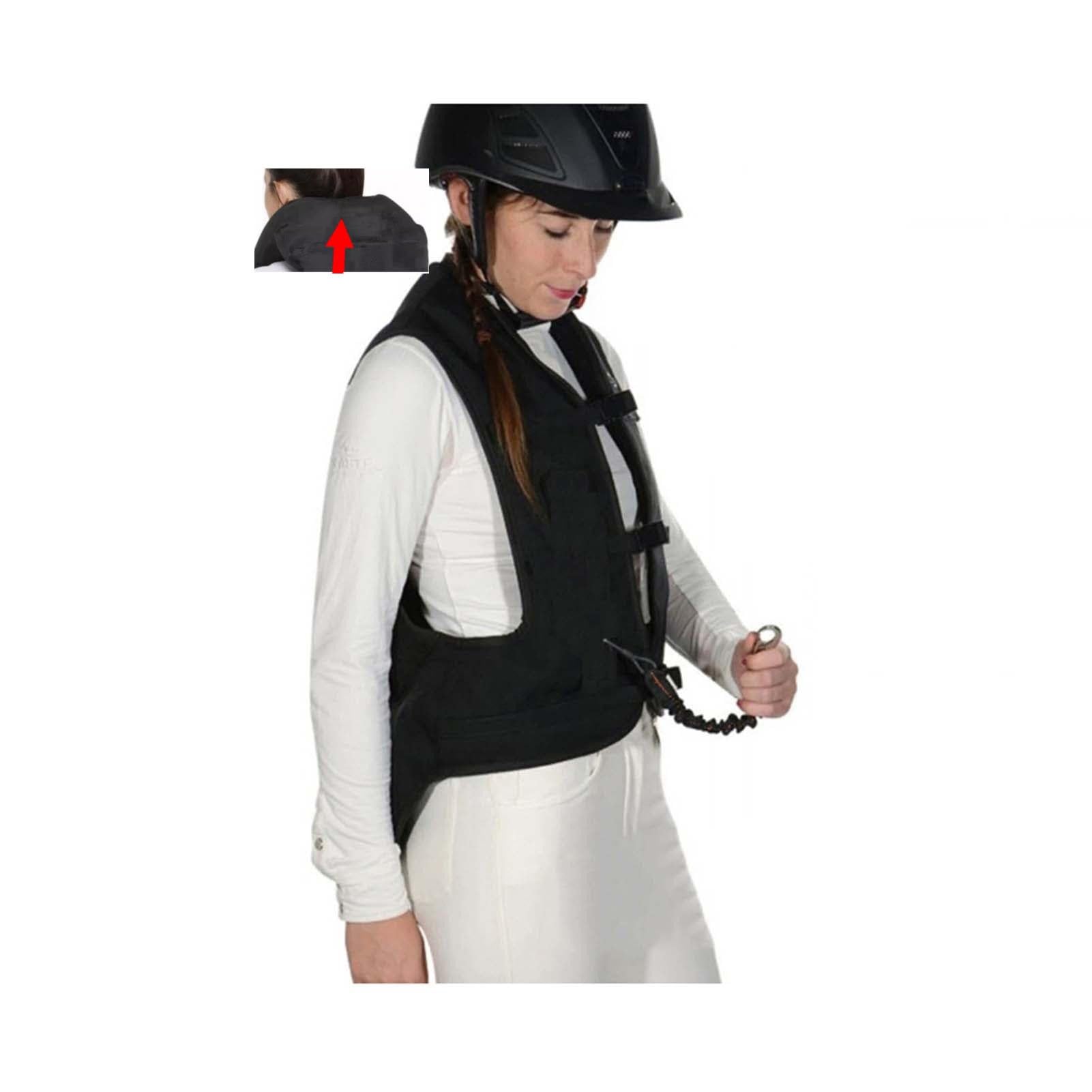 Chaleco De Airbag Ecuestre Infantil Abrigo De Exhibición De Caballos Con Vértebras De Cuello Y Cola (Color : Black, Size : XX-Small)