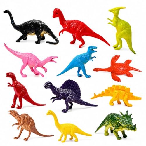 Image of 12-Pcs Realistic Dinosaur & Dragon Toy Set for Kids 2+ Years | Small-Size Roaring Dino Figures | Safari Action Animal Figurines | Educational Pretend Play | Birthday & Return Gifts for Boys & Girls