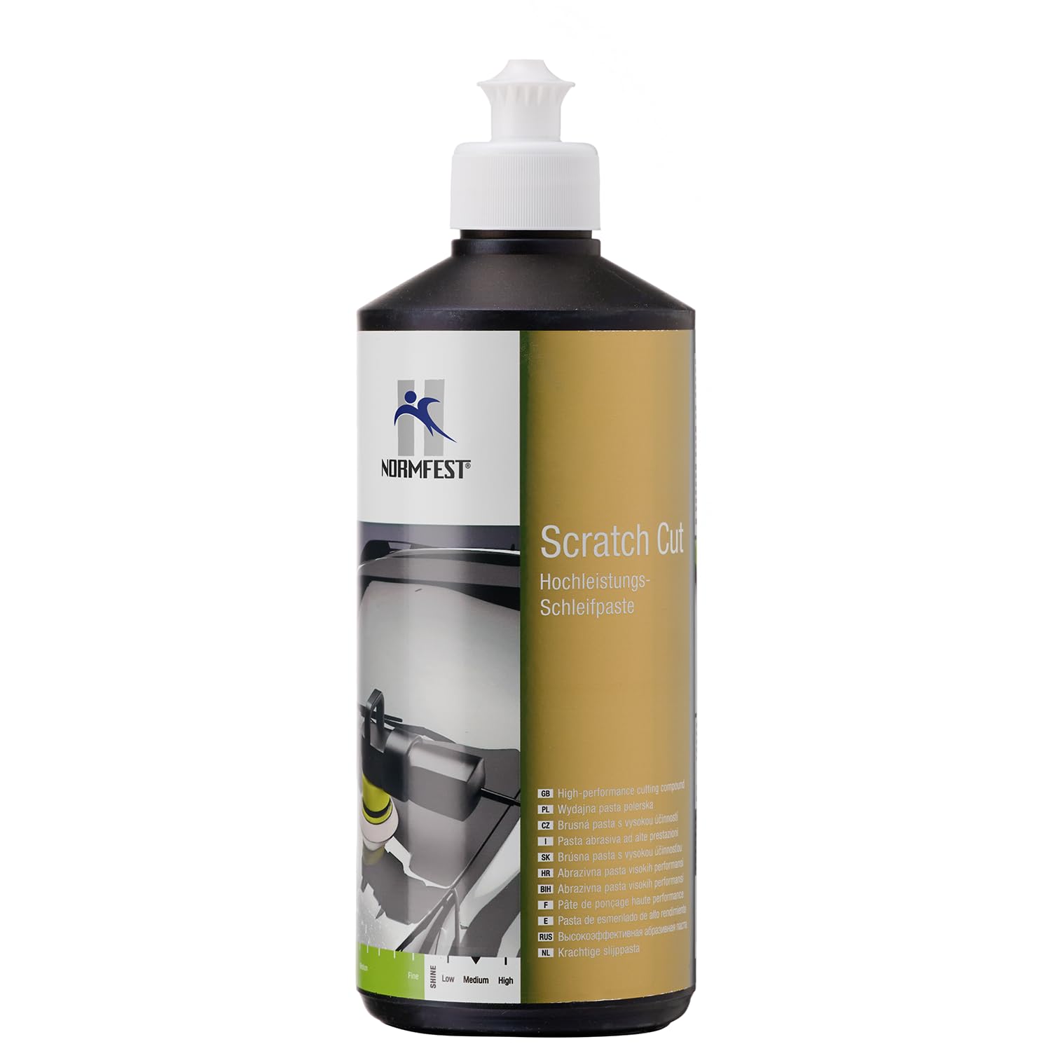 Normfest Scratch Cut – Hochleistungs-Schleifpaste mit DRA-Technologie – Entfernt tiefe Kratzer & Oxidation, hoher Glanz, silikonfrei – Profi-Politur für Lack & Gelcoat – 500g