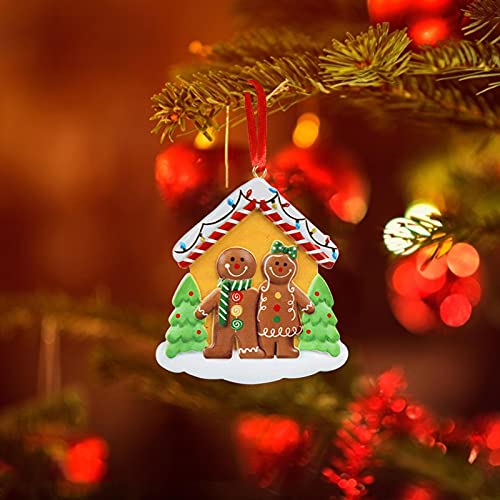 Naysku The Family Of 2,3,4 & 5 Gingerbread Christmas Ornament, Gingerbread Figurines Hanging Ornaments, Resin Cute Cartoon Christmas Tree Ornament Charm Hanging Decorations #TOP3
