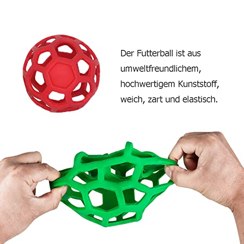WoYous 2 StuckPferd Leckerli Ball Für Pferde Set, Hängendes Heu Das Füttern Verlangsamen, Futterball Spielzeug (Rot und Grün)