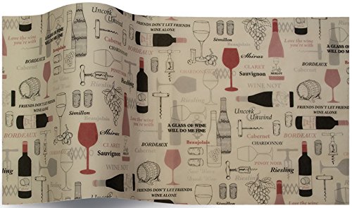 Wine Not Wine Bottles Suttons Tissue Wrap 5 Sheets of 70 x 50 cm Luxury Tissue Wrapping Paper