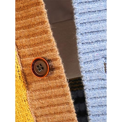 Men's Casual Cardigan Sweater Men Long Sleeve Button Cable Knitted Sweater Striped Cardigan Sweaters for Men3