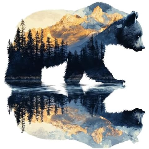 QENSPE Diamond Painting Kits for Adults,Full Drill Diamond Art Diamond Dots Paintings for Beginners,Bear and Forest Round 5D DIY Arts and Crafts for Home Wall Decor 12x12inch Cover