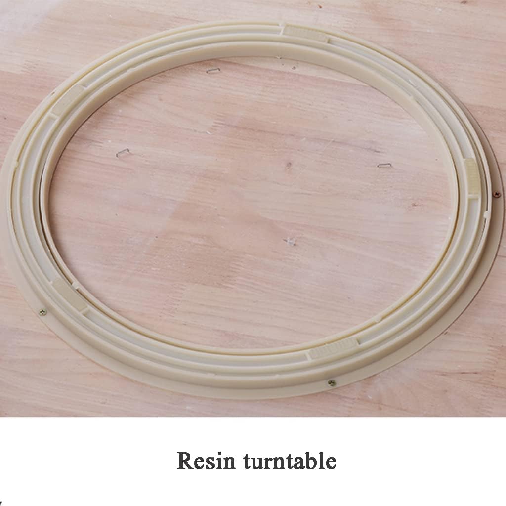 White Lazy Susans Rotating Turntable, Wood D70/80cm with PVE Transparent Soft Glass Mat for Dining Table and Serving Round Wood Rotating Platter