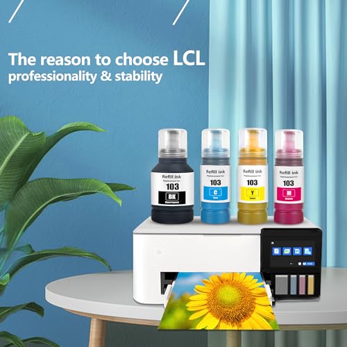 LCL 103 Black High Capacity Ink Bottle Replacement for Epson 103 Ink Cartridge Bottle Multipack Compatible with Epson EcoTank L1200 L1210 L1250 L3100 L3110 L3111 L3116 L3150 L3151 L3156 L3160 (2 Pack) - Image 3