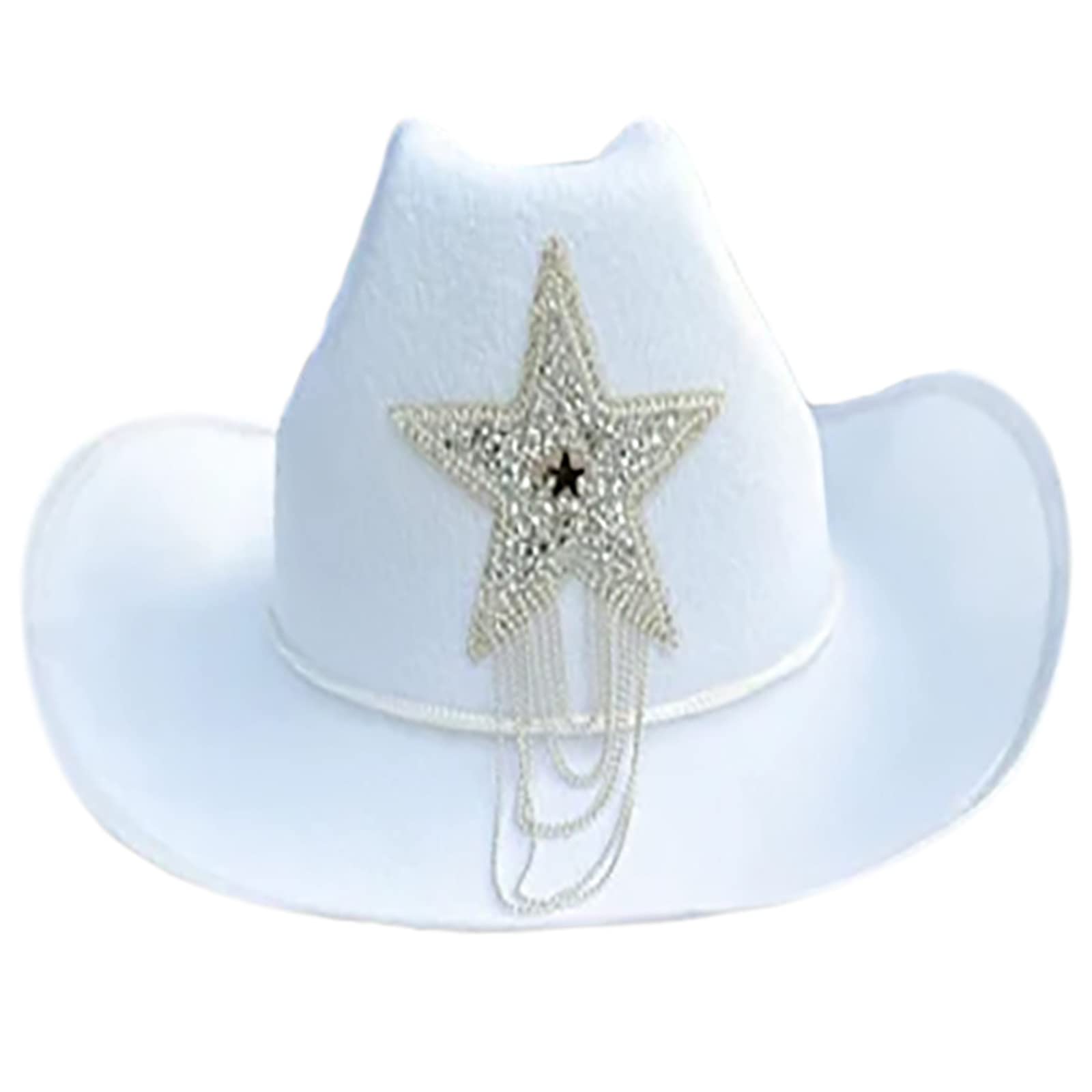 Mirweon Bride Cowgirl Hat Bride Hat Bride Cowboy Hat Bridal Party Hat Bachelorette Party Hat Cowboy Fedoras Hat Disco Cowboy Hat Star Cowboy Hat
