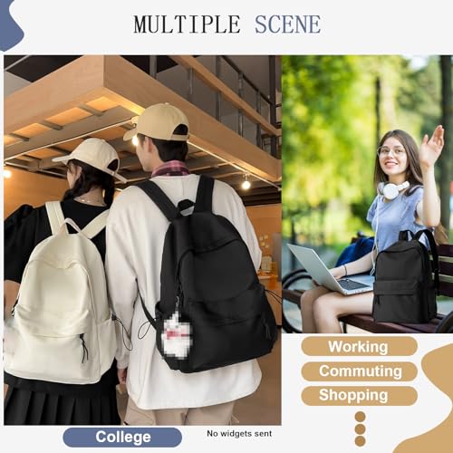 Black Backpack for Women College Cute Aesthetic Laptop Backpack Men Teacher Work Lightweight Casual Daypack Backpacks Anti theft Computer Gym Backpacks with Laptop Compartment2