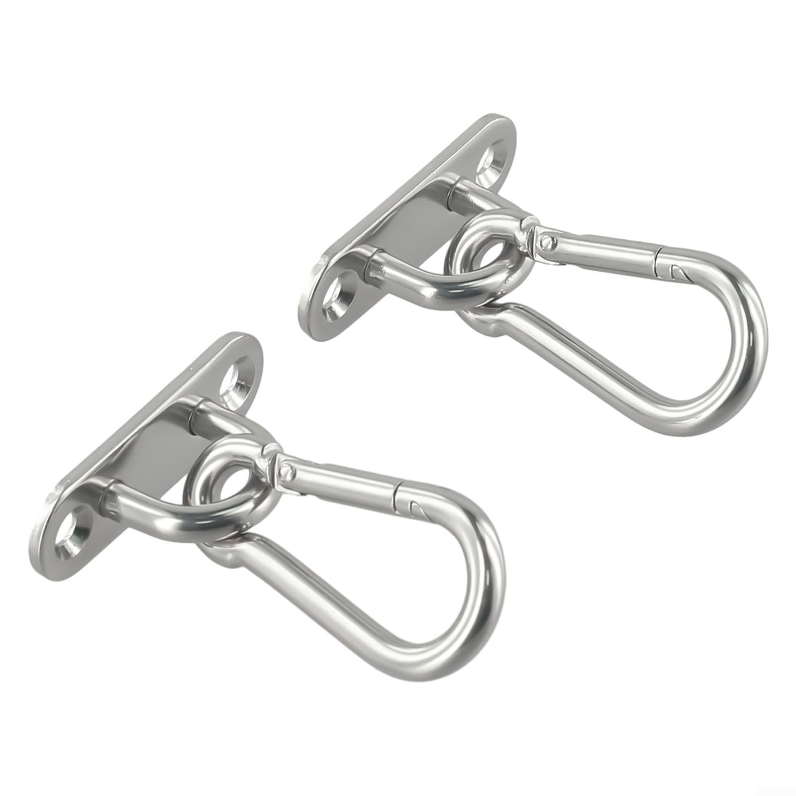 Stainless Steel Ceiling Wall Mount Hook, Heavy Duty Hanger for Yoga Swing Suspension Straps Gym Rings, 80kg Load, Silver, 2 Pack
