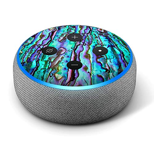 Multi-color Abalone Blue Green - Vinyl Decal Skin Compatible with Amazon Echo Dot 3rd Generation Alexa - Decorations for Your Smart Home Speakers, great gift for mom, dad, birthday, kids