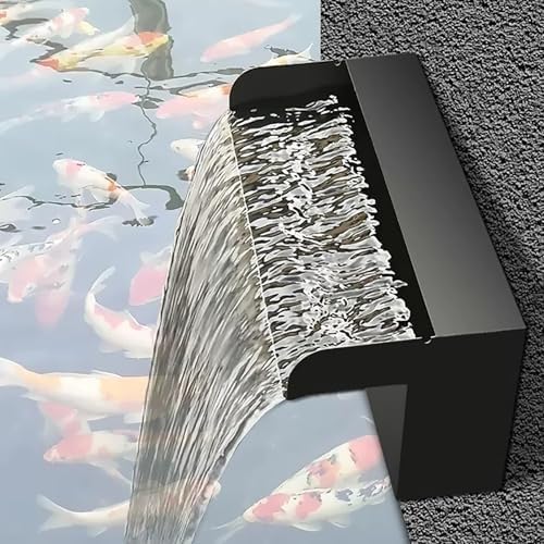 Fontaine cascade en acier inoxydable pour bassin de jardin et terrasse moderne