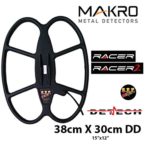 DETECH 15×12″ SEF Butterfly Waterproof Search Coil For Makro Racer & Makro Racer 2 Metal Detectors With Coil Cover Included