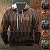 Mens Hoodies Western Aztec Hooded Sweatshirt Vintage Printed Graphic Hoodie Patchwork Jumpers with Pocket Regular Fit Long Sleeve Pullover Casual Gym Tops for Men (Gold #1, XL) #5