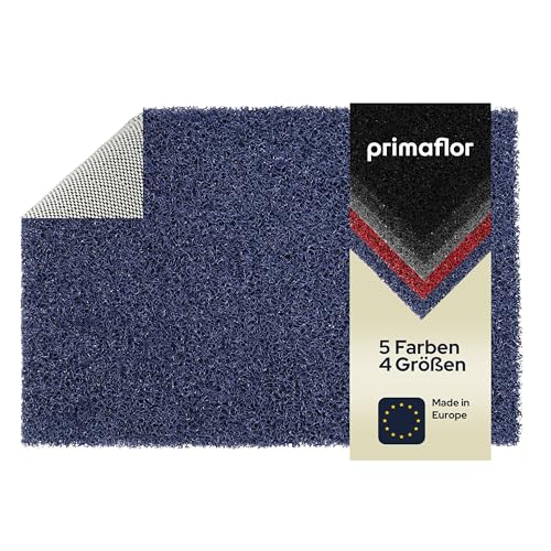 Primaflor - Ideen in Textil Outdoor-Fußmatte Schmutzfangmatte Lorenzo - Blau - 60x90cm, Rutschfester, Wasserdurchlässiger Schmutzfangläufer, Fußabstreifer, Spaghetti-Matte für Außenbereich