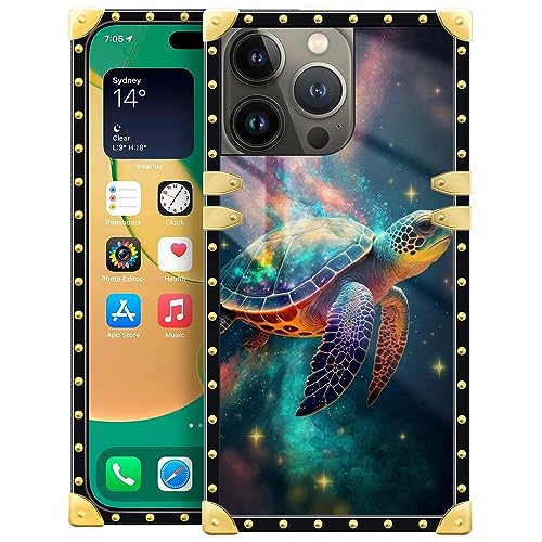 Coque iPhone 15 Pro Max coins carrés métal rétro DAIZAG