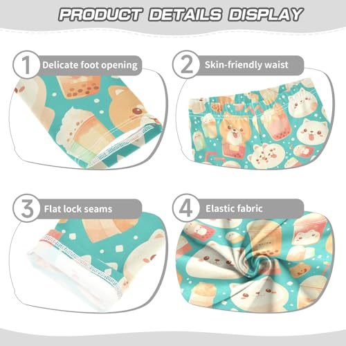 Wusikd Funny Dogs Girls' Leggings Toddler Doodles Cartoon Kids Yoga Pants Dance Active Tights 4T3