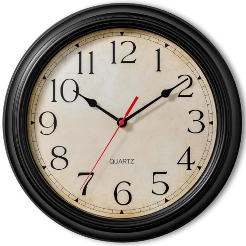 Image of KECYET Wall Clocks Battery Operated Silent Small Vintage for Kitchen | Vintage Wall Clock; Analog Silent non Ticking; Kitchen Living Room Home Office Bathroom Bedroom