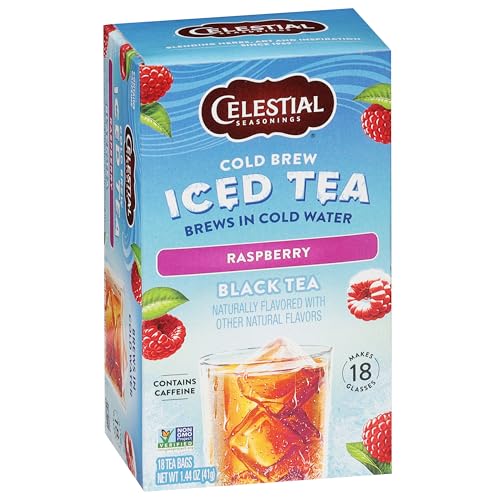 Image of Celestial Seasonings Cold Brew Raspberry Black Iced Tea 18 Tea Bags