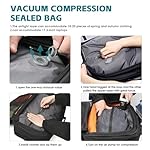 Vacuum Compression Backpack with Pump, Extra Large Capacity 45L Expandable Travel Backpack, Water Resistant 17.3" Laptop Backpack with USB Charging Port for Men & Women - Image 3