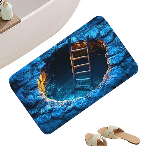 Genérico Alfombra con Efecto de Ilusión Óptica,Moqueta con Superficie Antideslizante,Tapete de Ilusión 3D con Diseño Tridimensional | para Decorar Entrada, Cocina, Baño, Interior, Halloween, Porche
