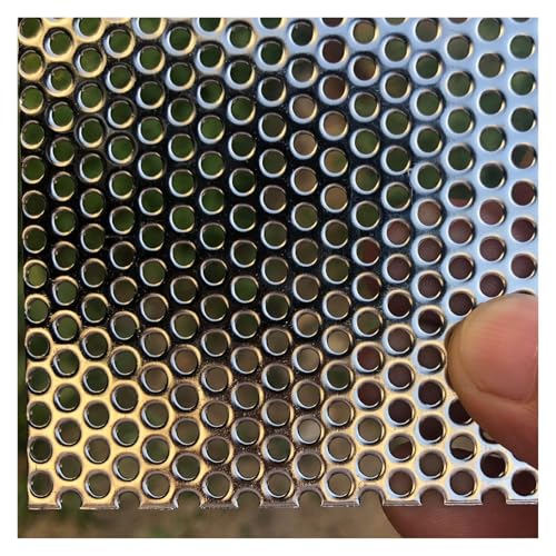 Qulamrdk Chapa de Acero Inoxidable 304 para Decoración del Hogar e Industria Acero Resistente Placa de Observación, Chapa Galvanizada Chapa Perforada(2mm Mesh,20x20cm)