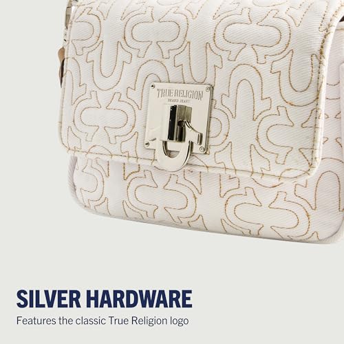 True Religion Women's Crossbody Bag, Quilted Denim Purse Handbag with Adjustable Removable Shoulder Strap3