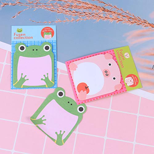 Adesivo de 7 folhas em forma de animal Amosfun com adoráveis blocos de notas adesivas de desenho ani