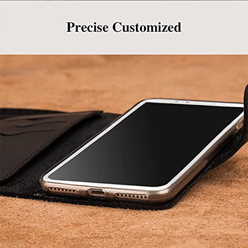 Funda para iPhone 14 Plus carcasa de piel con tapa y tarjetero 5
