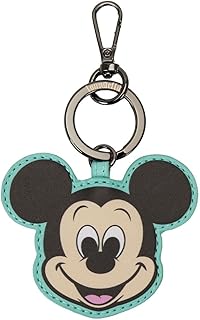 Disney 100 Mickey Head - Abalorio para bolso, color verde, Cuero