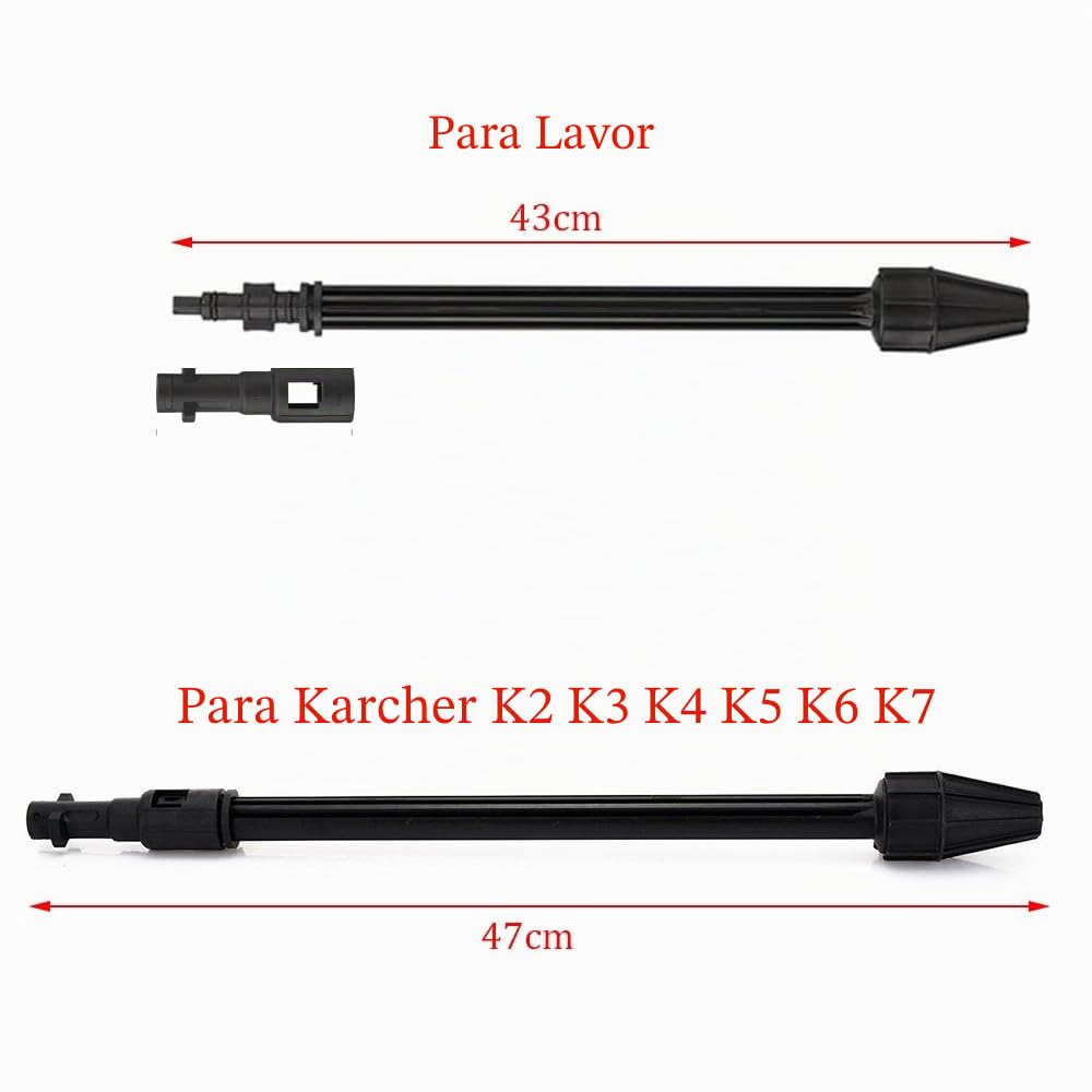 Lanza de alta presión para Kärcher K2 K3 K4 K5 K6 K7, 145 bares de alta presión lanza con boquilla ajustable eficiente limpiador de alta presión Accesorios