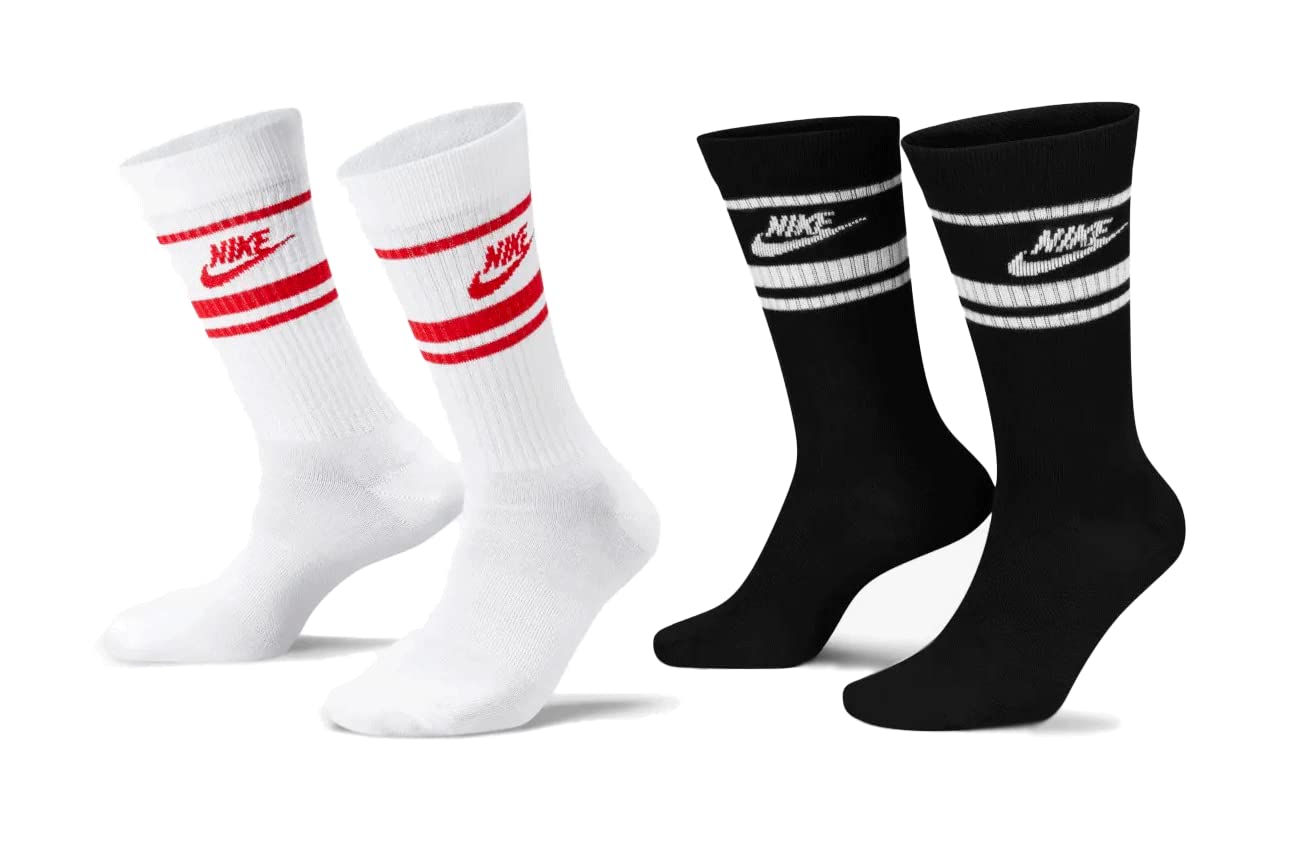 NIKE 6 Paar Everyday Essential Tennissocken Socken Sportsocken Unisex DX5089, Farbe:Schwarz - Weiss/Weiss - Schwarz, Socken Neu:46-50