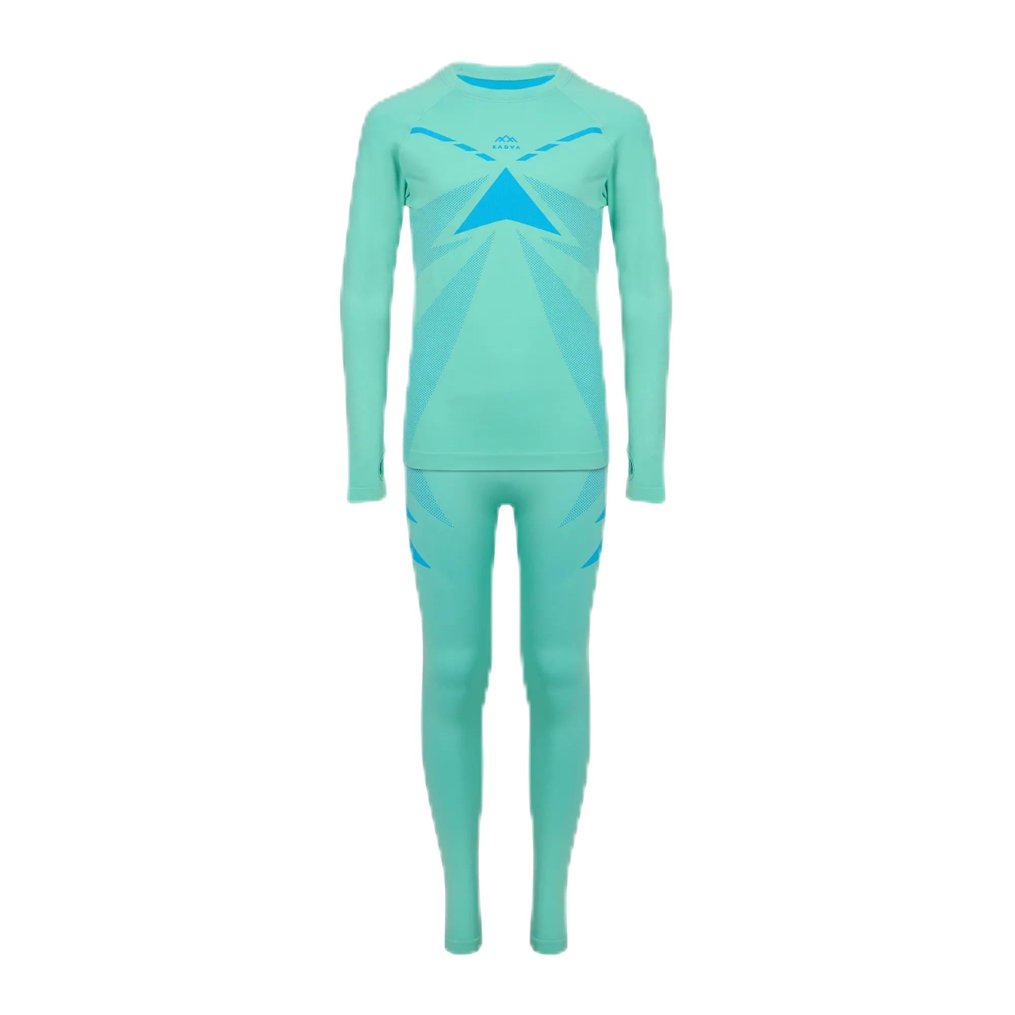 KADVA Alpinestep, set di biancheria intima termica per bambini, senza | Set felpa e pantaloni, fori per i pollici, 260 g/m², traspirante, ad asciugatura rapida, antibatterico, slim fit