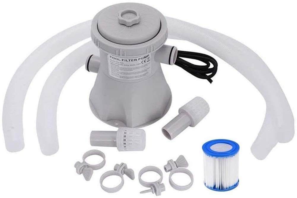 Above Ground Pool Filter Pump, Electric Water Pump, 300 Gallon Cartridge Pool Filter Pump System Kit Cleaning Tool
