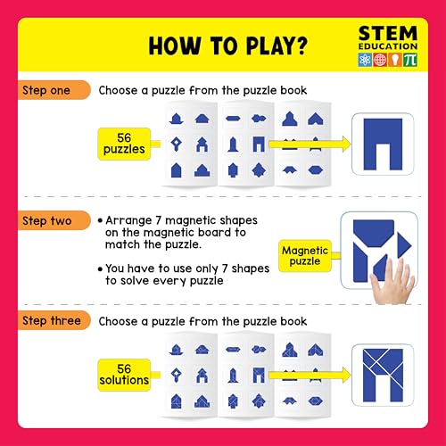 Image of PLAY PANDA Brain Booster Puzzle Game with 11 Magnetic Shapes & Board for Kids