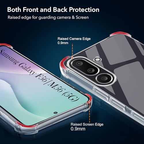 Image of Jkobi Shockproof Crystal-Clear Back Cover for Samsung Galaxy M56 | Samsung Galaxy F56 (Anti Yellow Case | Drop & Camera Protection | Hard Polycarbonate)