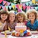 3er Set Wimpelkette Outdoor, 36 Bunte Wimpel (17,5x12,5 cm), 12 m Girlande, Wetterfeste Party Deko für Geburtstag, Gartenparty, Einschulung, Festival & Schützenfest (Regenbogenfarben)