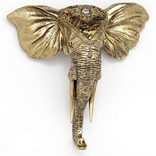Sifcon - Cabeza de Elefante para Colgar en la Pared, Dorado