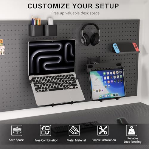 Image of WALI Articulating Pegboard Adjustable Mount for Laptop and Monitor