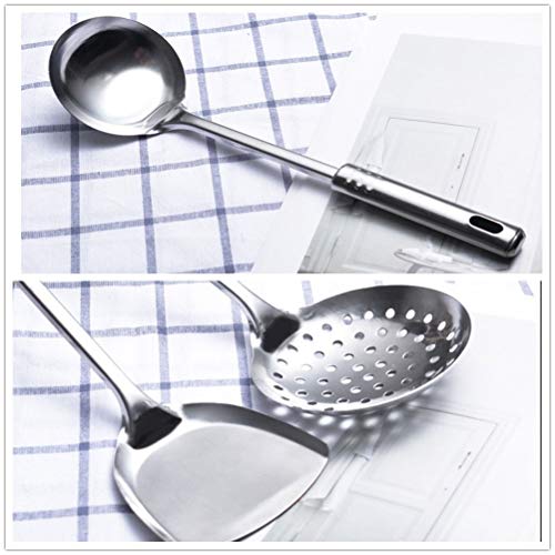 BESTONZON Conjunto de utensílios de cozinha de aço inoxidável 5 peças com espátula de colheres